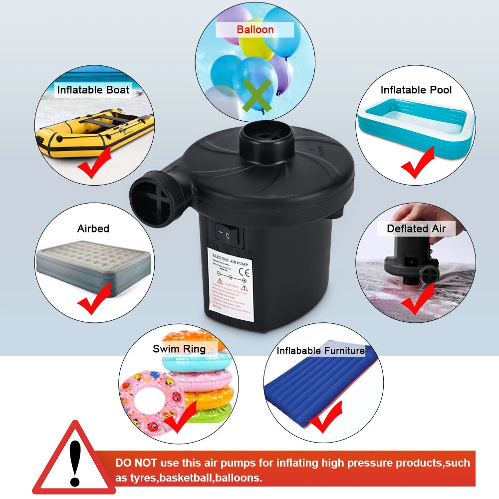 Portable Electric Air Pump – 12V/220V for Car, Home & Inflatab