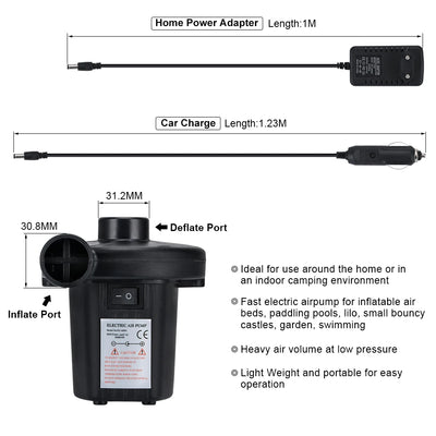 Portable Electric Air Pump – 12V/220V for Car, Home & Inflatab